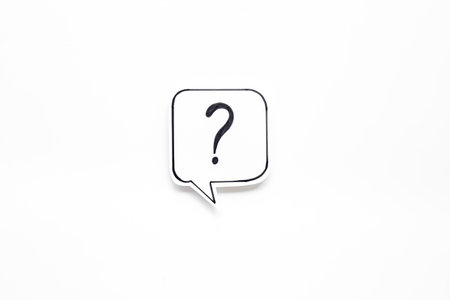 Question mark speech bubbles top view. FAQ concept.の写真素材