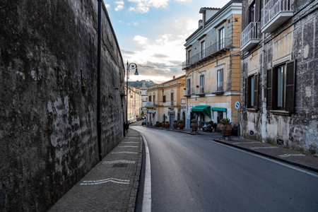 Sorrento, Italy. Panoramic realistic view of Sorrento city in the winterの写真素材