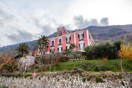 The real view of buildings in Castellammare city, Italyの写真素材