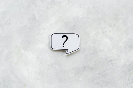 Question mark speech bubbles top view. FAQ concept.の写真素材