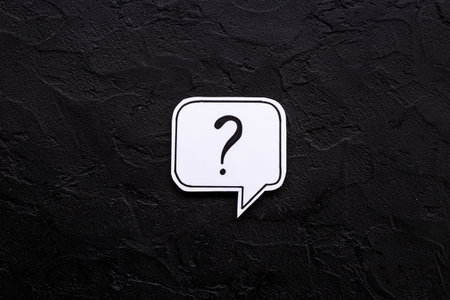 Question mark speech bubbles top view. FAQ concept.