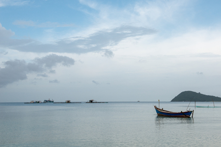 Peaceful seascape and clear sky before sunset.の写真素材
