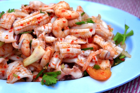 Spicy seafood saladの写真素材