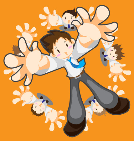 Office worker floating in the airのイラスト素材