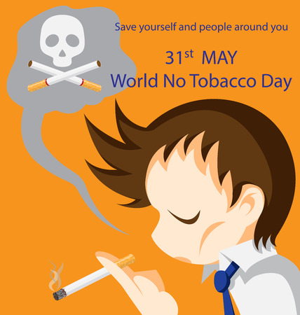 Man smoking with cigarette in handのイラスト素材