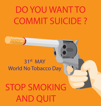 Gun with a cigarette instead of barrelのイラスト素材