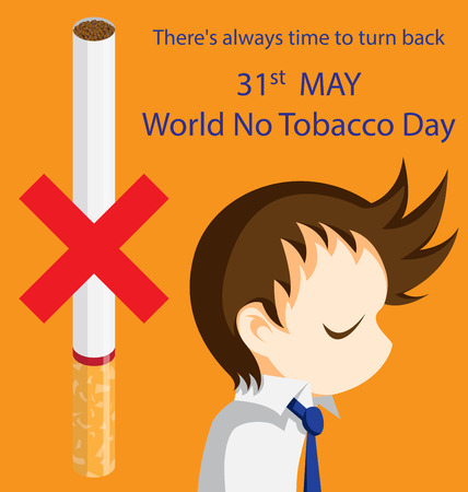 Man who turn back from smokingのイラスト素材