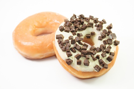 donuts isolated on a white backgroundの写真素材