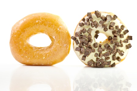 donuts isolated on a white backgroundの写真素材