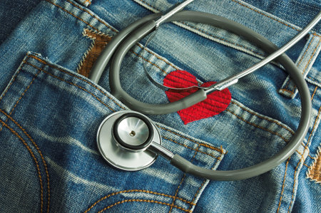 Stethoscope in the pocket of jeans