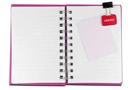 blank page of note book and note pad on white isolate, whith cliping pathの写真素材