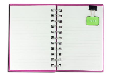 blank page of note book on white isolate,good used for web or background whith cliping pathの写真素材