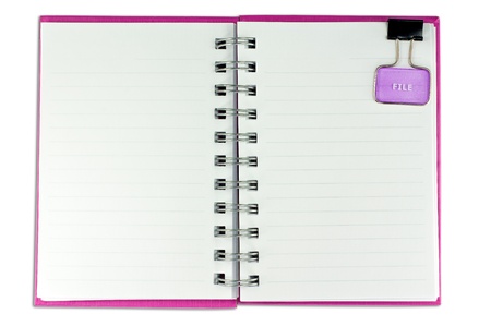 blank page of note book on white isolate,good used for web or background whith cliping pathの写真素材