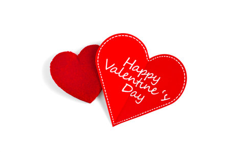 Two Red  Hearts  on white  with path  の写真素材