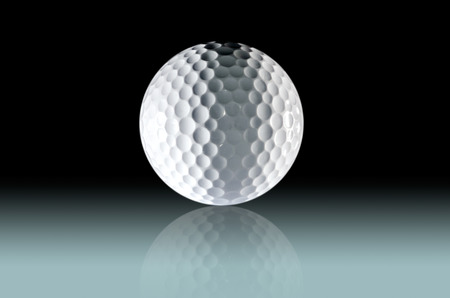 Close Up of Golf ball on  gradated light  background. Clipping path included. の写真素材