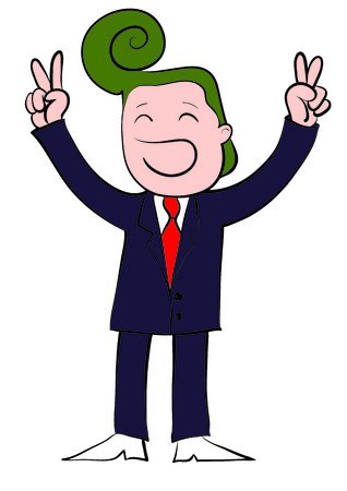 A Vector Illustration of a Businessman victory   Cartoon Character のイラスト素材