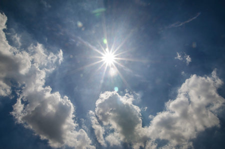 Star like Sun shining on the Blue Skyの写真素材