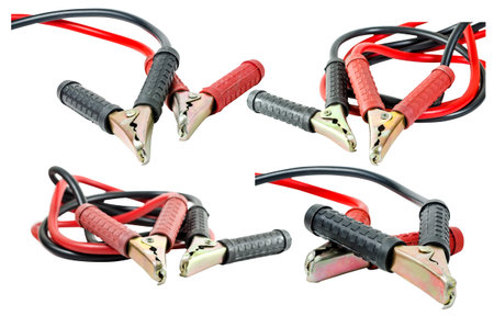 Collection of A pair of jumper cables on a white background