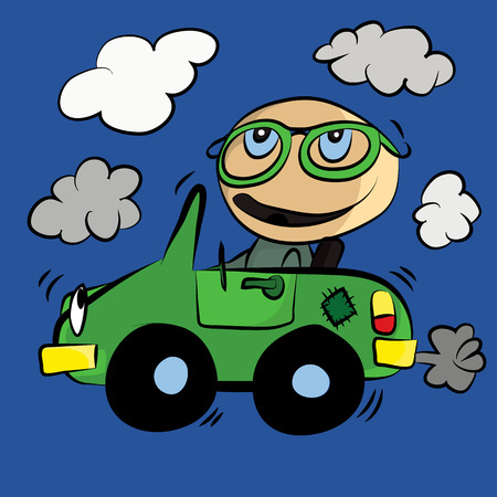Polluting Environment Car Smog : Cartoonのイラスト素材