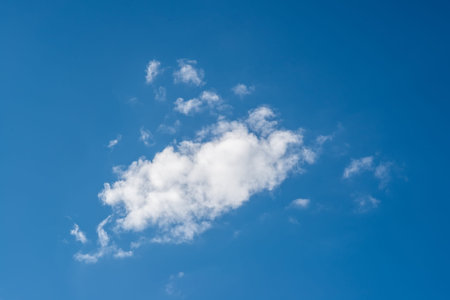 blue sky with white cloud closeup