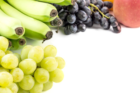 Different fruits  isolated on white ,ready for your design. The file includes a clipping path so it is easy to work withの写真素材