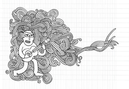 Music Sketchy Notebook Doodles. Hand-Drawn Vector Illustrationのイラスト素材
