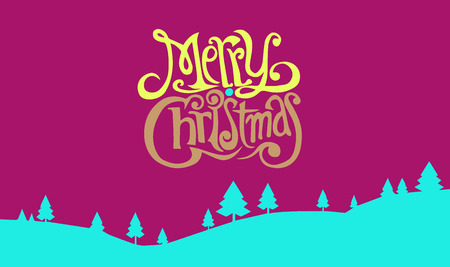Hand drawn Christmas Greeting Card. Merry Christmas lettering, Vector illustration of Doodleのイラスト素材