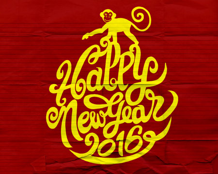 Hand drawing Doodle of happy new year. Vector illustration.のイラスト素材