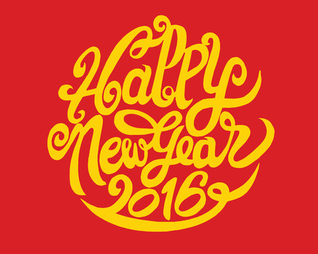Hand drawing Doodle of happy new year. Vector illustration.のイラスト素材