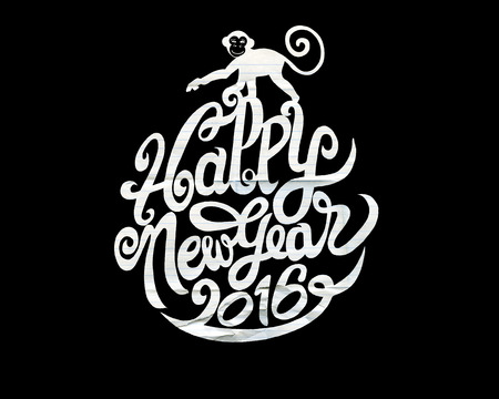 Hand drawing Doodle of happy new year. Vector illustration.のイラスト素材