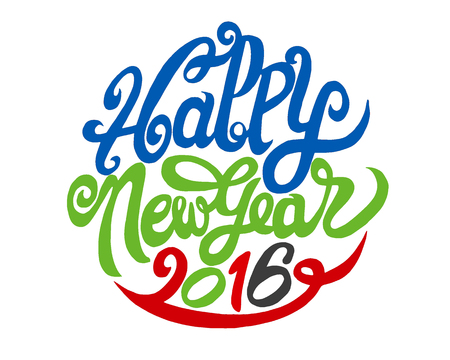 Hand drawing Doodle of happy new year. Vector illustration.のイラスト素材