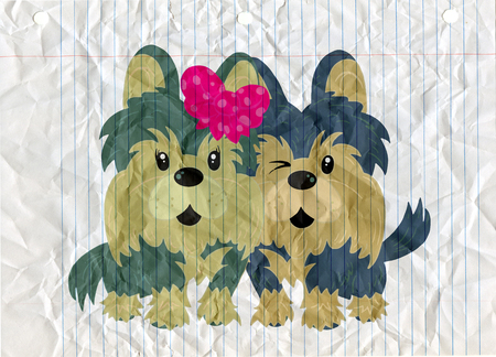 Vector illustration of a lover dogs standingのイラスト素材