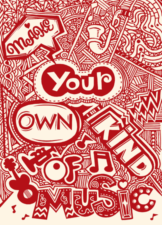 hand lettering quote. Hand drawn typography poster, pattern quote, music conceptのイラスト素材