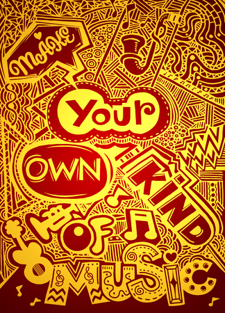 hand lettering quote. Hand drawn typography poster, pattern quote, music conceptのイラスト素材