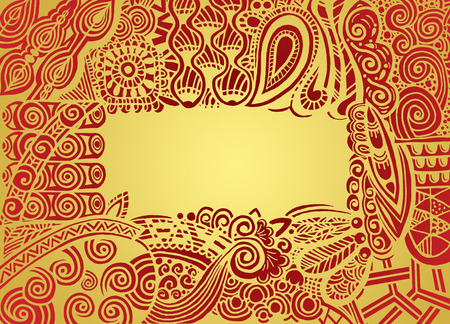 Zentangle postcard invitation border frame in book style.drawing style.Vector illustrationのイラスト素材