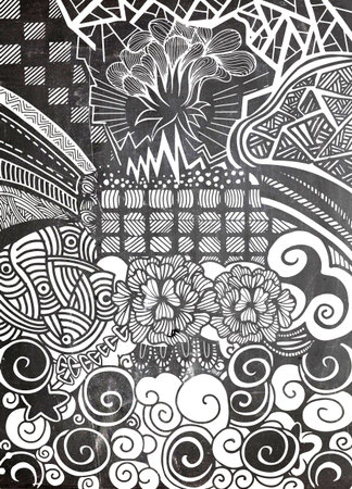 Vector pattern with zentangle background