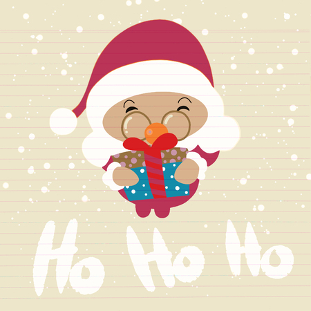 Santa Claus. Cartoon Christmas holiday character. Cute vector illustration.のイラスト素材
