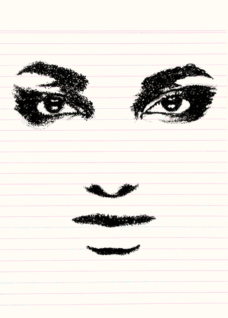 Abstract woman face. Fashion illustration,Dot Styleのイラスト素材