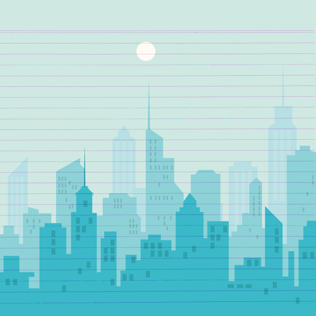 A City silhouette skyline vector illustration.のイラスト素材