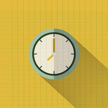 Clock icon design. Vector office clock icon with shadow.のイラスト素材