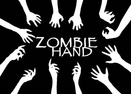 Zombie Hand Silhouette Clip Art Design Vector , vector illustration.のイラスト素材