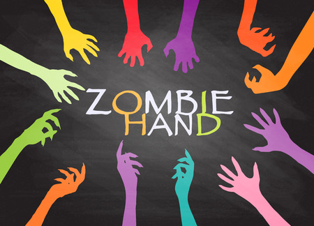 Zombie Hand Silhouette Clip Art Design Vector , vector illustration.のイラスト素材