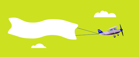 Airplane with poster illustration.のイラスト素材