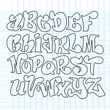 Handwritten lettering vector font aphabet , Vector set of handwritten fonts ABC alphabet lettersのイラスト素材