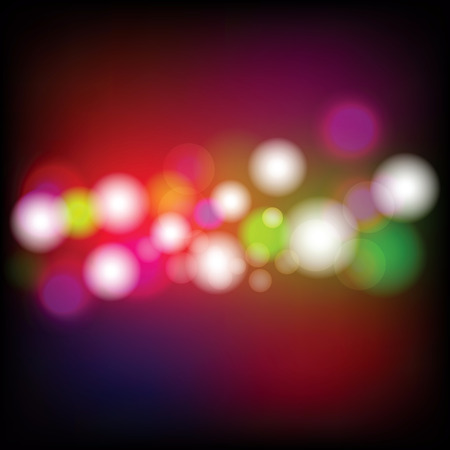 Abstract Night Light Bokeh Background, Blurred Lights on dark background with bokeh effect and sparks. Vector Illustrationのイラスト素材