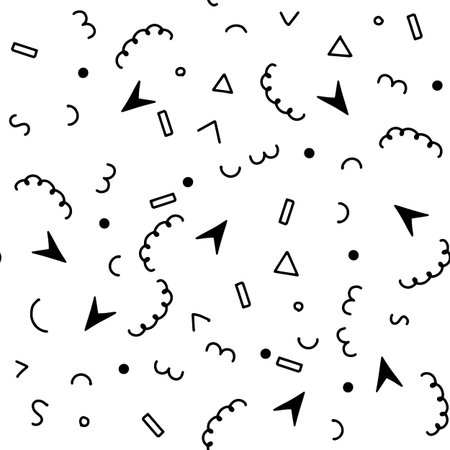 Vector seamless pattern. Geometric Vector pattern. Hipster fashion Memphis style.