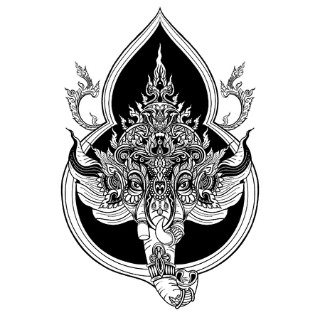 Indian Religious Festival Ganesh Chaturthi Template Design,Vector illustrationのイラスト素材