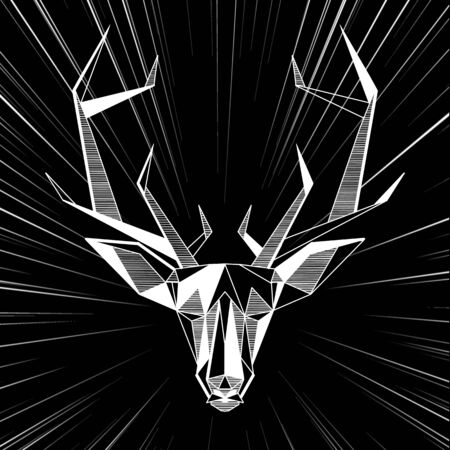 Vector. Abstract polygonal the head of a deer. Geometric linear animalのイラスト素材