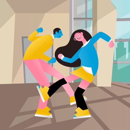 Vector illustration of a couple dancingのイラスト素材