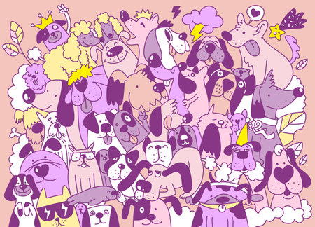 Cute cartoons in kawaii style collection with unicorn,Isolated vector illustration on a  background. Stickers, buttons, and patches of the animated comic format Elements in unicorn and modern artのイラスト素材